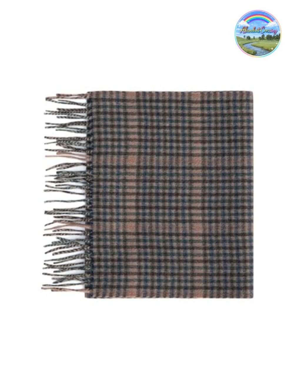 Cashmere Scarf Plaid Wool Wrap 65x12 Lightweight Dry Clean